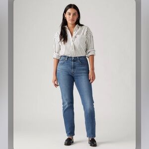 LEVIS PREMIUM 501 ORIGINAL FIT WOMEN'S JEANS Medium Wash Size 34